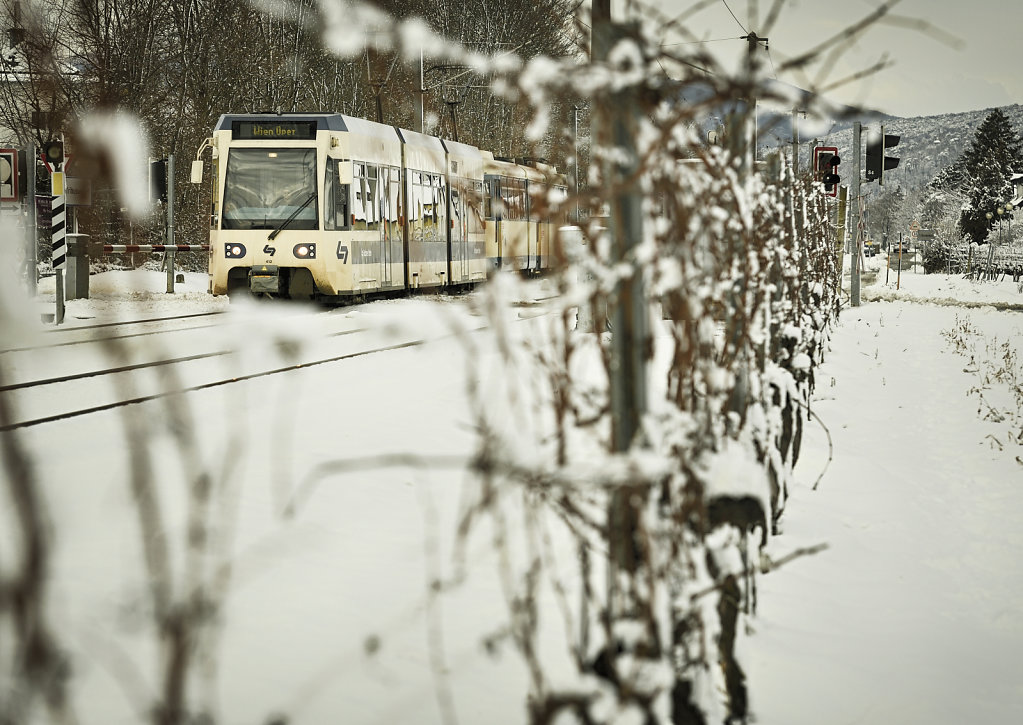 Badner Bahn im Winter